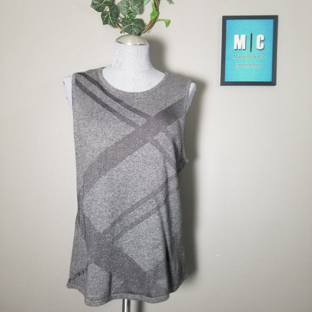 Lauren Ralph Lauren Gray Sparkle Sleeveless Shirt